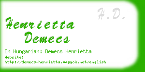 henrietta demecs business card